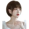 AISIHAIR Wig, Short Bob, Bangs, Straight Full Wig, Women's, Crossdressing, Natural, Heat Resistant, Everyday Use, Net / Comb Included, Chestnut Brown