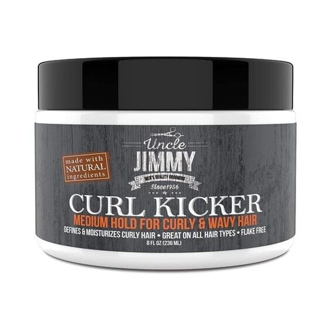 Uncle Jimmy Curl-Kicker Hair Cream for Men-Medium Hold Forming Cream, 8 Oz (1pc)