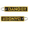Pinstant Danger Warning Caution Alert Safety Keychain Key Tag Chain Fob Ring