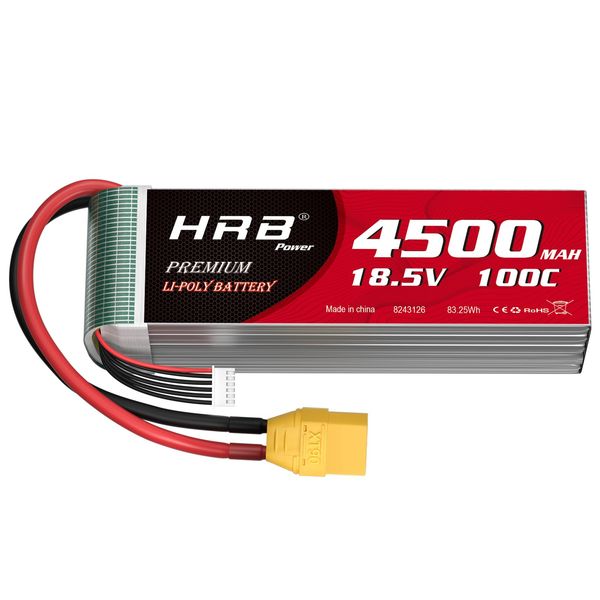 HRB 5S Lipo Battery XT90 18.5V 4500mAh 100C RC Lipo Battery Compatible with RC Car RC Plane RC Truck RC Boat