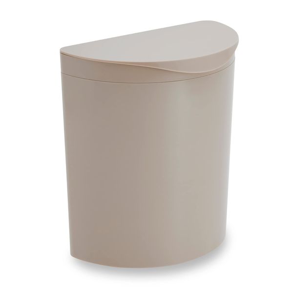 Isetou Merna Mini Trash Can with Lid, Small Storage Bin, Magnet, Door Hook, Wall Hanging, Beige