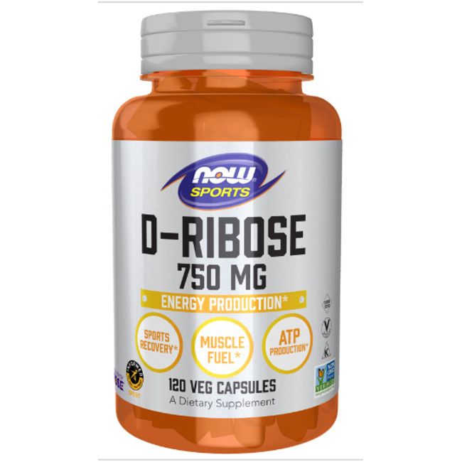 Now Sports D-Ribose 750 mg, 120 Veg Capsules