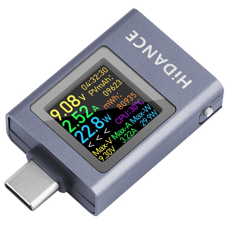 Current Voltage Checker, Bidirectional USB C Power Meter USB C Tester ...
