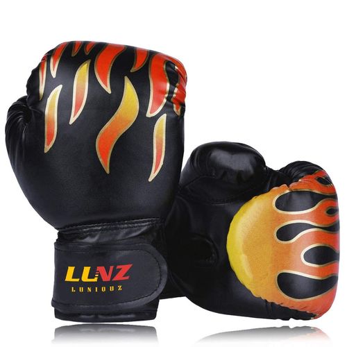 Luniquz Children's Boxing Gloves, Boxing Gloves for Children from 3 to 14 Years, Training Gloves, 4 oz 6 oz for MMA, Muay Thai, Kickboxing and Punchbag Sports, black