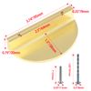 Jiozermi 4 Packs Half Moon Cabinet Pulls, 2 1/2 inch Drawer Pulls, Semicircle Pulls, Solid Brass Hardware Pull, Gold (Total Length: 3.74")