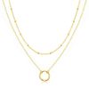 Philip Jones Gold Plated Double Layered Circle Necklace