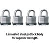Master Lock 1803Q Padlock, Laminated Steel, 4 Pack, Keyed-Alike