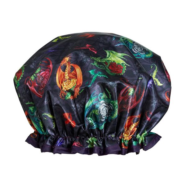 Bodylife Shower Cap Reusable Bath Cap Dual layered Waterproof Mystic Dragons 27cm