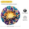 2 Pieces Large Satin Sleep Bonnet African Silky Adjustable Bonnet Sleeping Caps for Curly Hair Black for Girls Women (Retro Patterns)