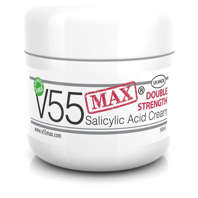 V55 MAX Double Strength Salicylic Acid Skin Cleansing Cream with Tea Tree Oil and Sulphur - Paraben and Cruelty Free - 50ML