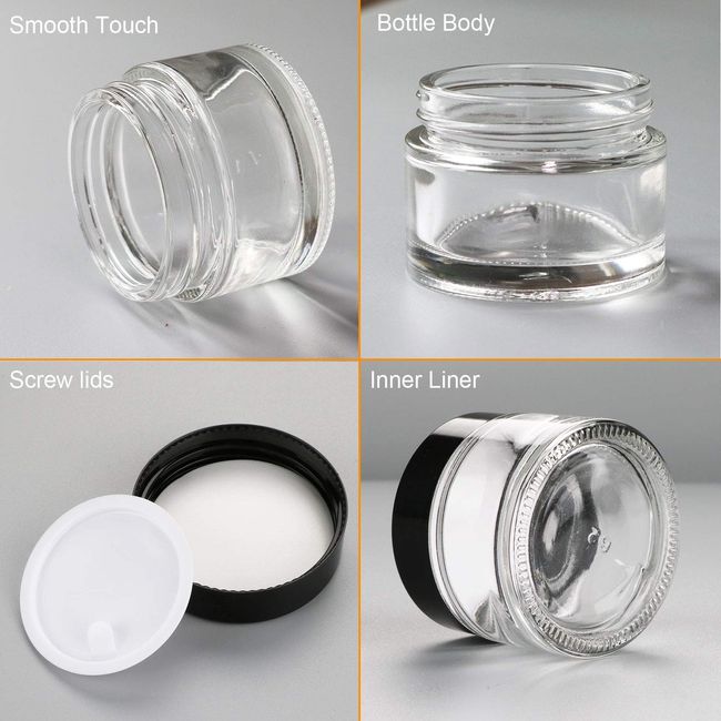 Small Yogurt Jars,Encheng 4 oz Clear Glass Jars With Lids,Yogurt Container  With Caps(PE),Replacement Glass Pudding Jars,Clear Glass Containers For