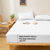 Microfibre Fitted Sheets Luxurious Easy Care Super Soft All Year Round Bed Sheets (White, King)