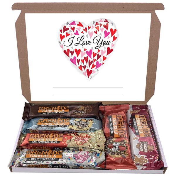 Grenade Carb Killa 6x60g High Protein Bars Bar Gift Hamper Box Mixed 6 Flavours (I Love You)