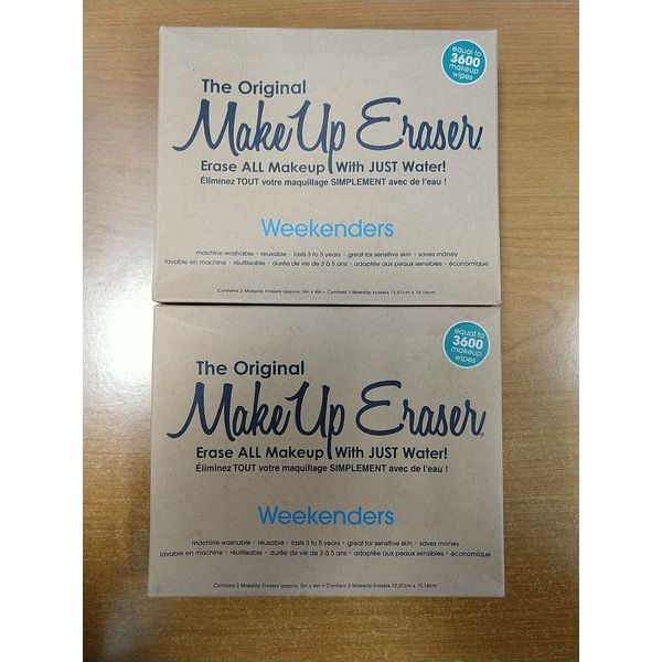 2Pk The Original MakeUp Eraser Weekenders 3ct. Each Blue Mini 5" x 4" - E11E