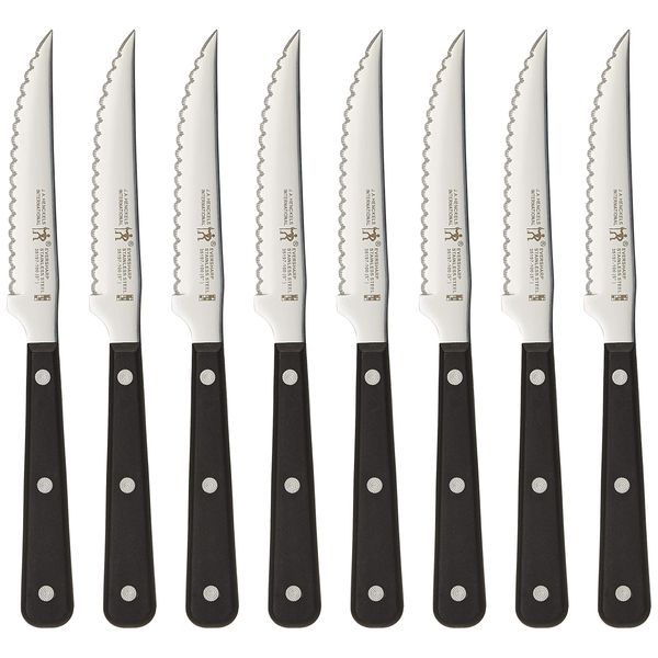 HENCKELS Steak Knife Set of 8, Stainless Steel Knife Set, Steak Knife Set, 4.5 inches Steak Knife, Gift Set, Black