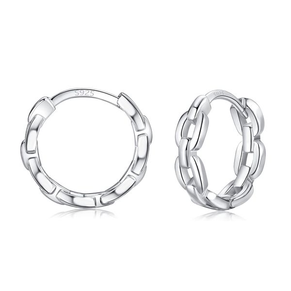 LYTOPTOP Silver Hoop Earrings for Women, 925 Sterling Silver Small Huggie Hinged Earrings, Hypoallergenic 8mm Cartilage Spleeper Hoops Piercings Jewellery for Girls Men