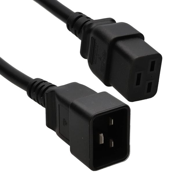 C19 Plug to C20 Socket Server/UPS Extension Cable 16A 250V 1.5m Black [1.5 metres]
