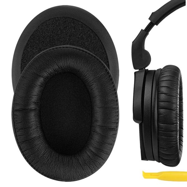 Geekria QuickFit Protein Leather Replacement Ear Pads for Sennheiser HD280 HD280-Pro HD281 HMD280 HMD281 Headphones Ear Cushions, Headset Earpads, Ear Cups Repair Parts (Black)