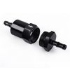 CNRAQR 5/16" Billet Inline Fuel Filter 30 Micron Anodized Aluminum Black 2PCS