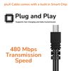 pluX USB 2.0 A/Mini-B 8 Pin USB Cable 40 inches, Black
