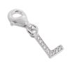Small Sterling Silver & CZ Crystal Initial Letter L Clip-on Charm