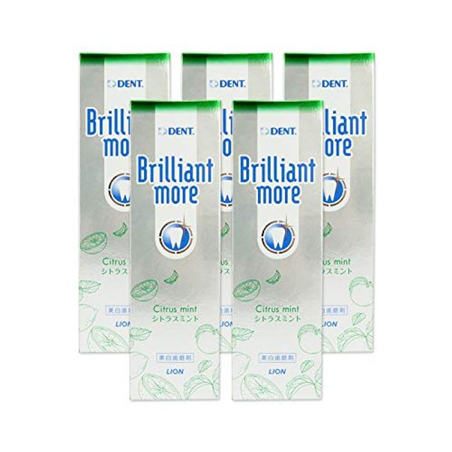 Lion Dent Brilliant More (Citrus Mint) 3.2 oz (90 g) x 5 Pcs Set