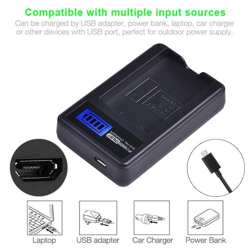 PowerTrust 2-Pack PS-BLS5 BLS-5 BLS5 Bls50 Batteries and LCD USB Charger for Olympus OM-D E-M10,Mark III,Mark II,Pen E-PL2,E-PL6,E-PM2, Stylus 1 Battery