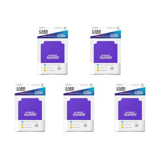 5 Packs Ultimate Guard Purple Card Dividers (10) Standard Size Value Bundle!
