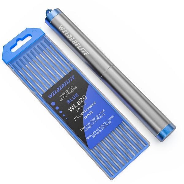 Blue Tungsten Electrode 3/32" with Storage Bucket for Blue Tungsten Rods