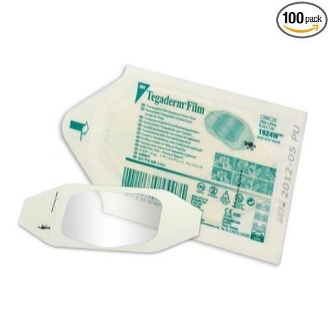 3M - Tegaderm Transparent Film Dressing Frame Style #1624W - 1 Box of 100