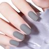 Faith Force Nail Tips, Short Squares, Plain, Pack of 24, Perfect for Daily Life, School, Commuting to Work, School Entrance Ceremonies, Graduations, Dating, Cute, False Nails, Nail Supplies, Short, Decoration, False Nails, Gray