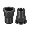 sourcing map M8 Rivet Nuts, Thread Half Hexagonal Carbon Steel Zinc-Plated Flat Head Threaded Insert Nut Black 50Pcs