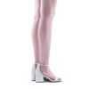 DREAM PAIRS Womens Low-Chunk Low Heel Pump Sandal,Size 9,SILVER/GLITTER,LOW-CHUNK