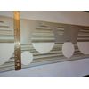 CONTEMPORARY SILVER, BROWN, WHITE CIRCLES & STRIPES PREPASTED BORDER CU78223