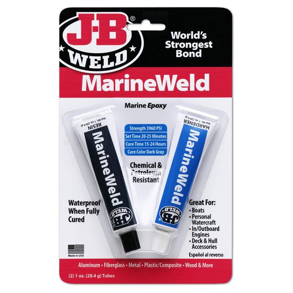 JB Weld 8272 2 Oz Dark Grey Marine Weld Epoxy