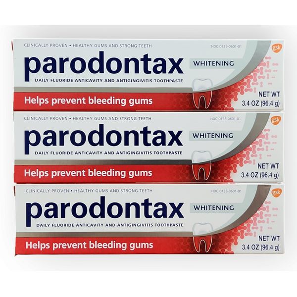 3-Pack Parodontax Whitening Toothpaste For Bleeding Gums 3.4 oz Exp 06/2025