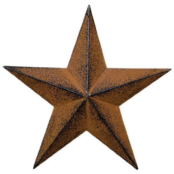 CWI Gifts Barn Star Wall Decor, 18-Inch, Rust/Black