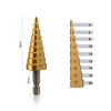 3PCS Step Drill Bit Set 1/4" Hex Shank Quick Change Steel Titanium Coated Drills