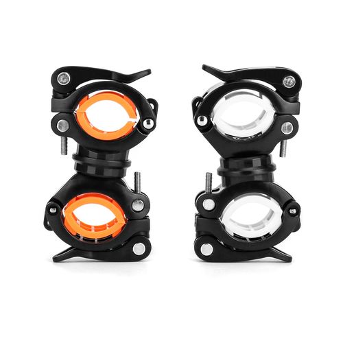 QWORK Pack of 2 Bicycle Light Holders, 360° Rotatable Light Holder, for Mountain Bike, Outdoor Riding