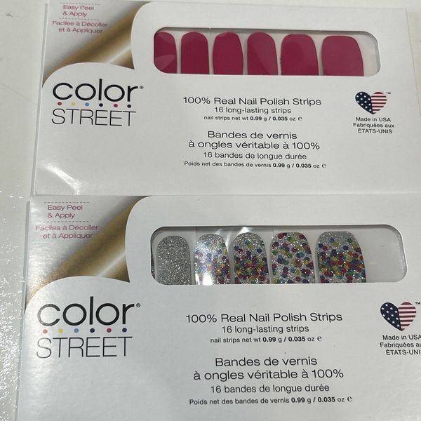 Color Street Lot of 2 Sets of 16 Nail Strips Easy Manicure Pink Frontline Heroes