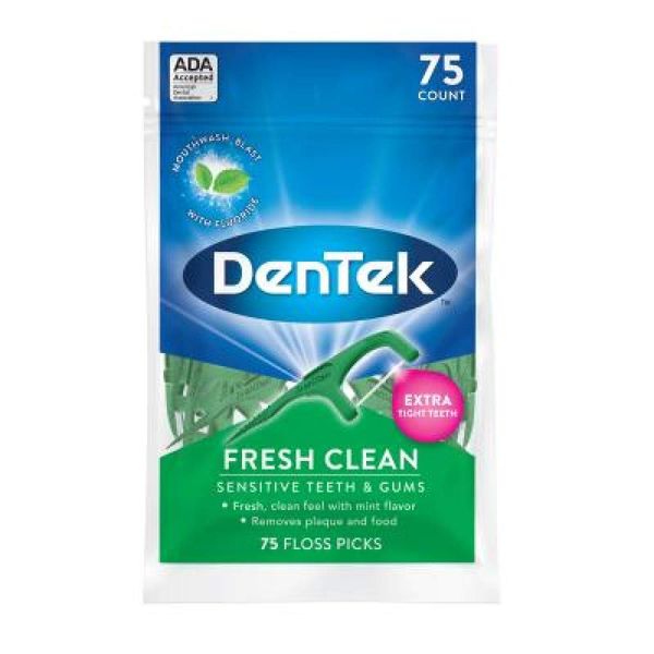 DenTek UDHZbx Fresh Clean Floss Pick, Fresh Clean - 75ct (Pack of 4)