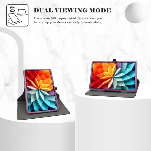 LiuShan Compatible with DOOGEE T36 Case,Blackview Mega2 Case,MEGA 2 WiFi Case,360 Degree Rotation Stand PU Cover for 12" DOOGEE T36/Blackview Mega2/OSCAL Pad 100/Blackview MEGA 2 WIFITablet,Purple