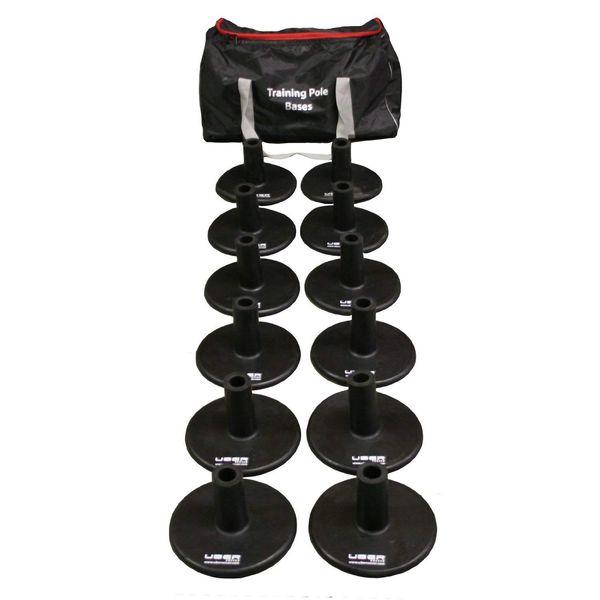 Uber Soccer Weighted Bases for Agility Poles Training Set - Rubber - Set of 12