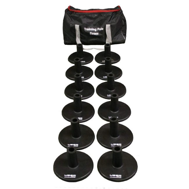 Uber Soccer Weighted Bases for Agility Poles Training Set - Rubber - Set of 12