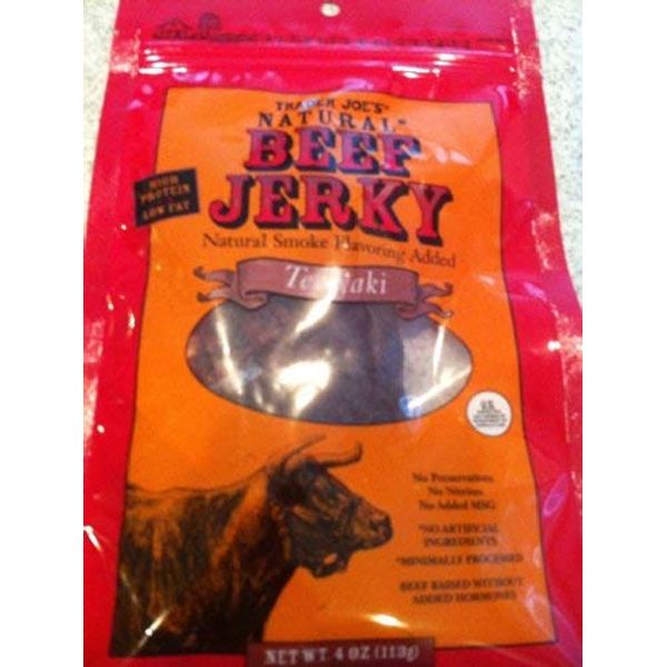 (2 pack) Trader Joes's Natural Beef Jerky Smoked Teriyaki 4oz (113g)