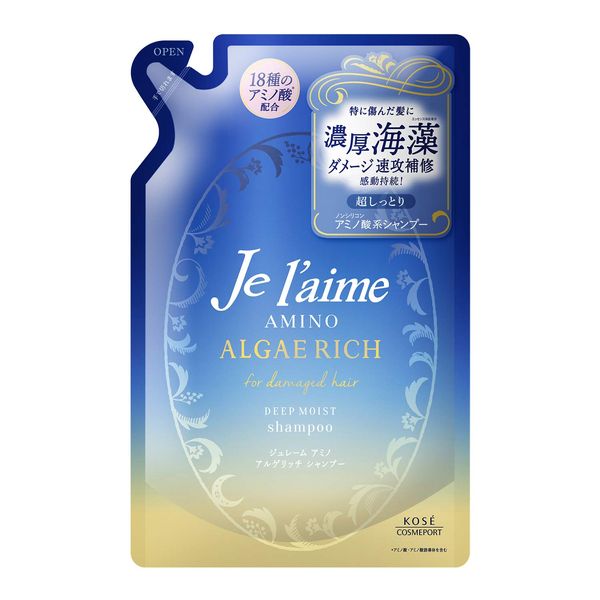 KOSE Je l’aime Amino Algae Rich Shampoo (Deep Moist), Refill, Floral Refill (x1)