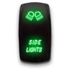 Side Lights - Green - Laser Etched 5-Pin Double Pole Single Throw Side Lights Maintained ON-Off DPST Toggle Switch 20A 12V