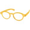 GAWK Type J Frosted Yellow Retro Round Reading Glasses with Pouch Case