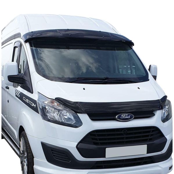 FIT[2012-2023]Compatible For FORD TRANSIT TOURNEO CUSTOM ABS SUN VISOR SOILD BLACK ACRYLIC