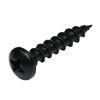 200 Pack #6 x 3/4" Coarse Deep Thread Pan Head Screws Black Phosphate - Wood MDF